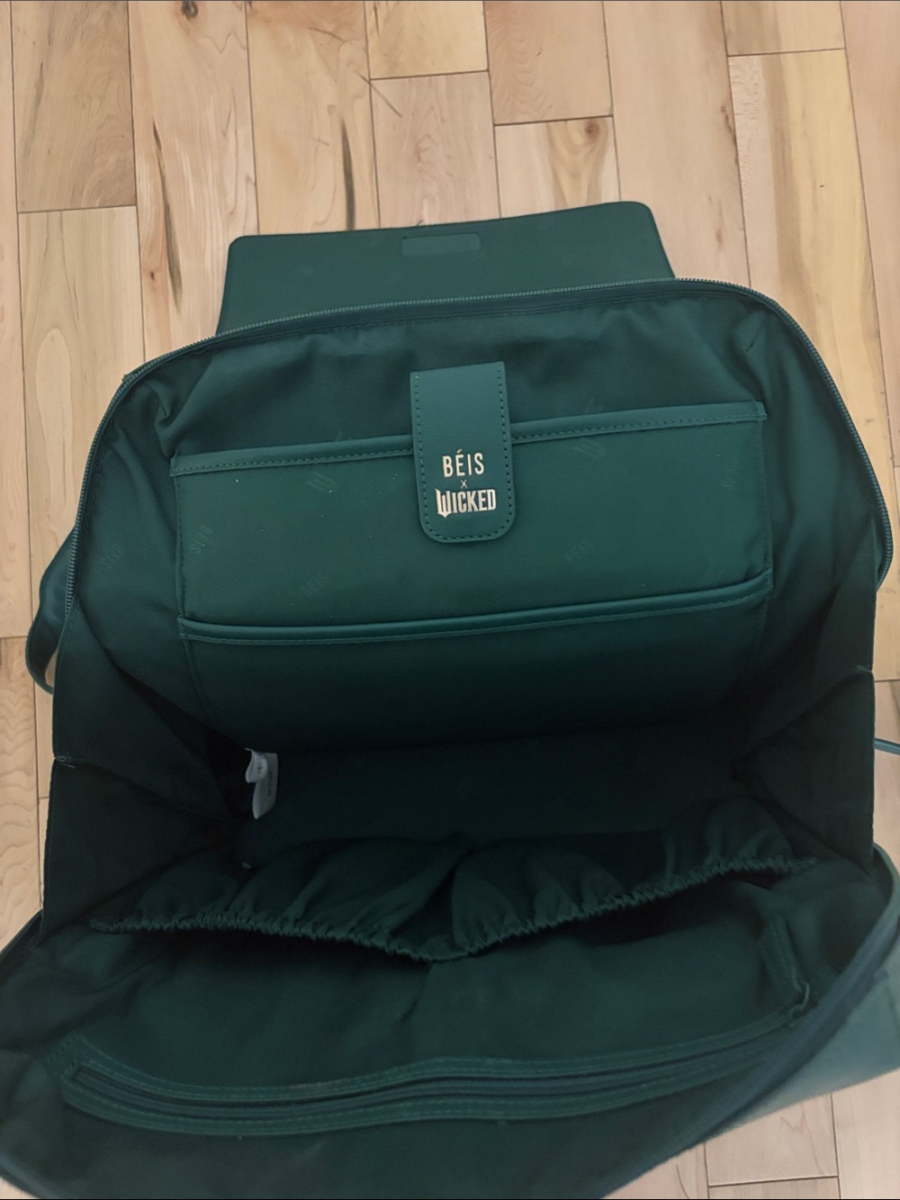 BEIS Dark Green Leather Backpack - Picture 4 of 4